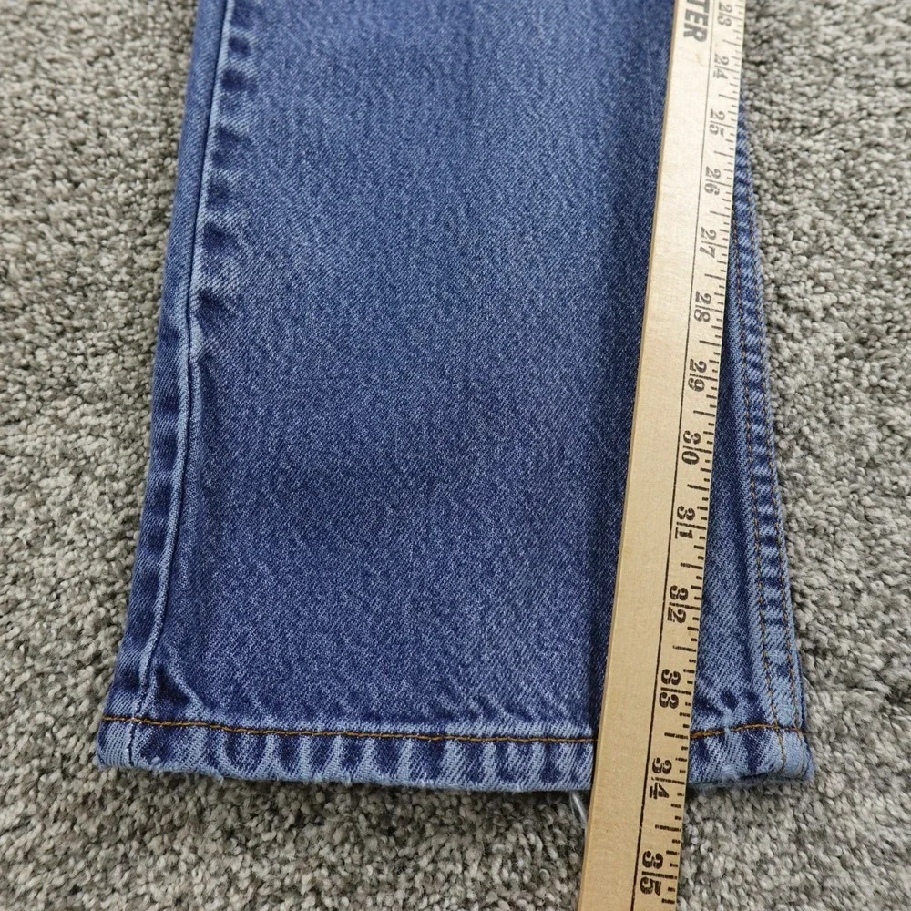 VTG Levis Jeans Mens 36X34 Dark Blue Denim Pants 505 Straight Fade Whiskered Y2K